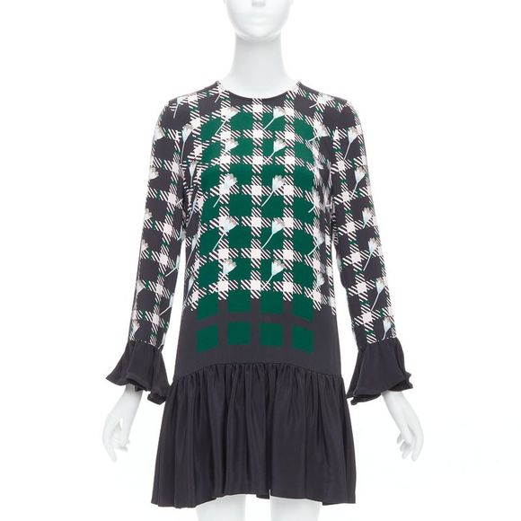Markus Lupfer Dresses & Skirts - Markus Lupfer floral check drop waist dress